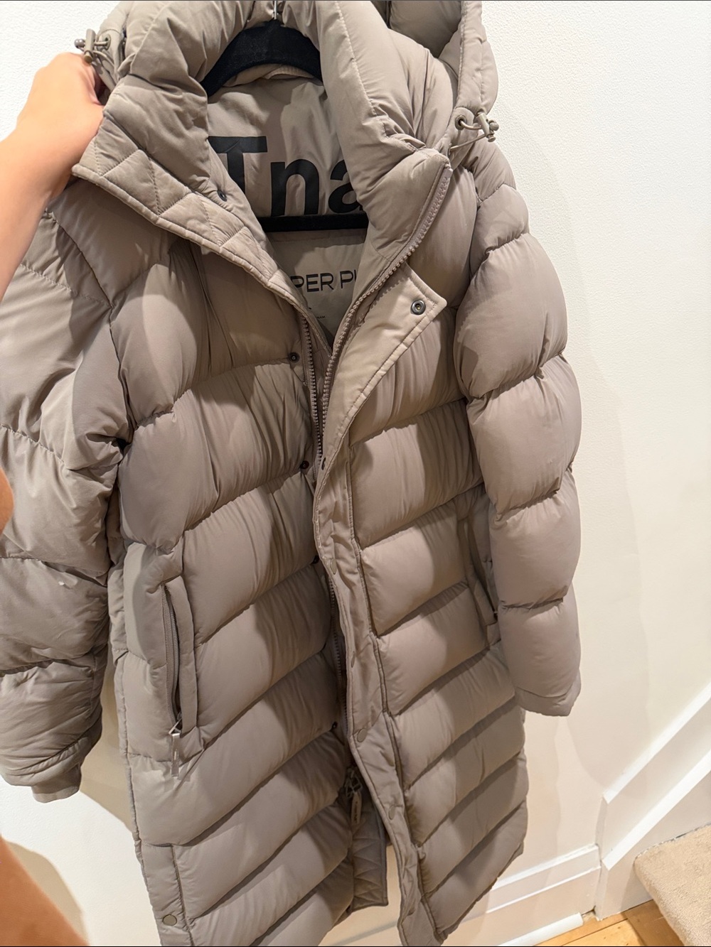 Aritzia Long Super Puff Coat - Beige